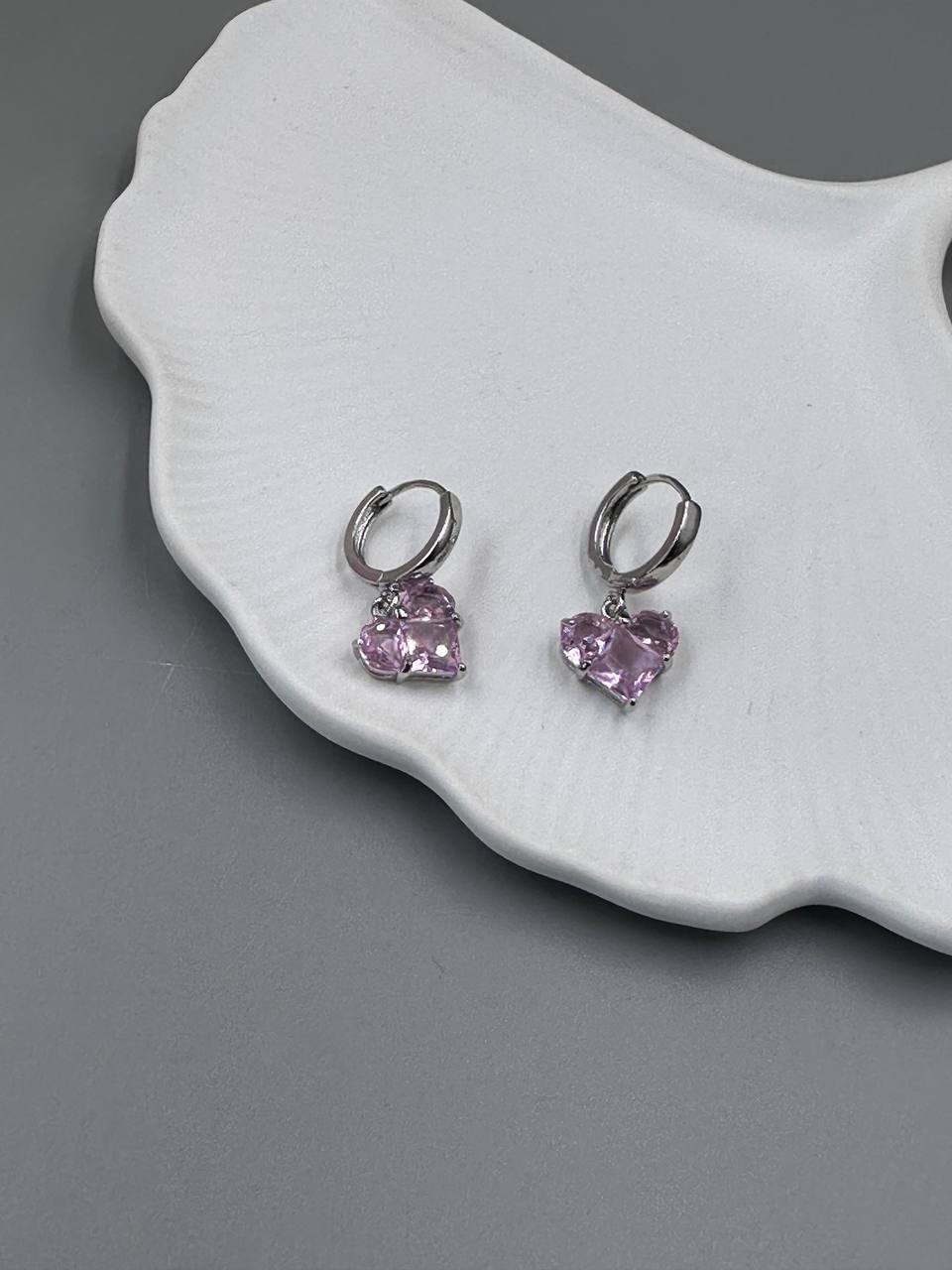 Сережки Pink Sugar (срібний колір) - Зображення 2