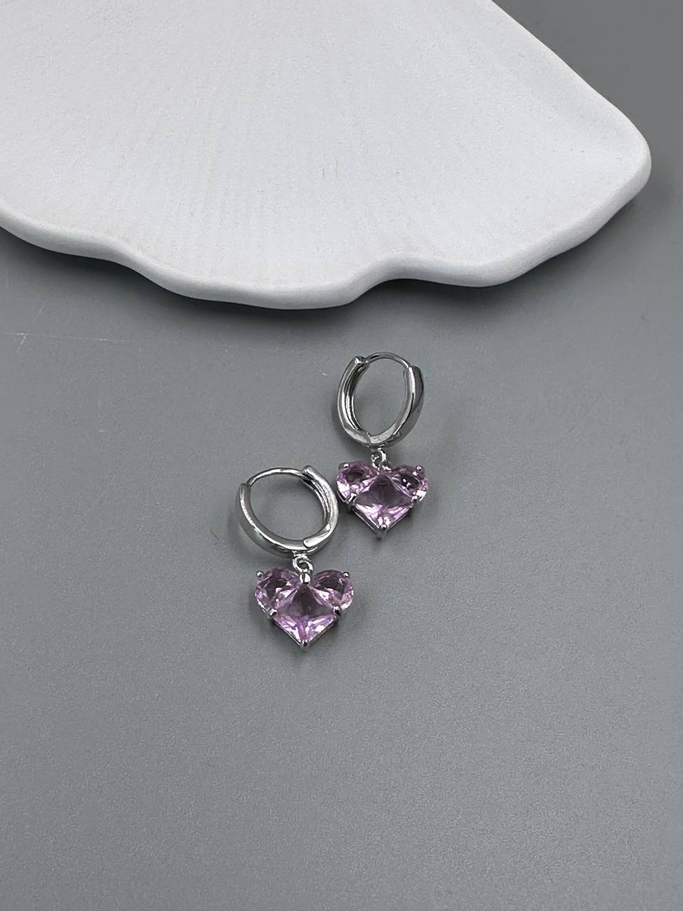 Сережки Pink Sugar (срібний колір) - Зображення 4