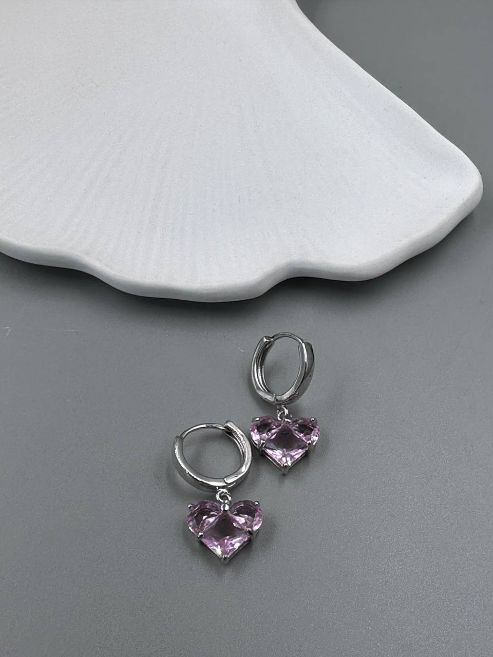 Сережки Pink Sugar (срібний колір) - Зображення 3