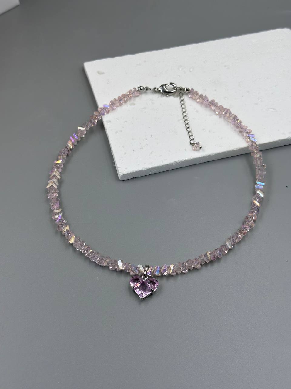 Кольє Pink Sugar (срібний колір) - Зображення 4