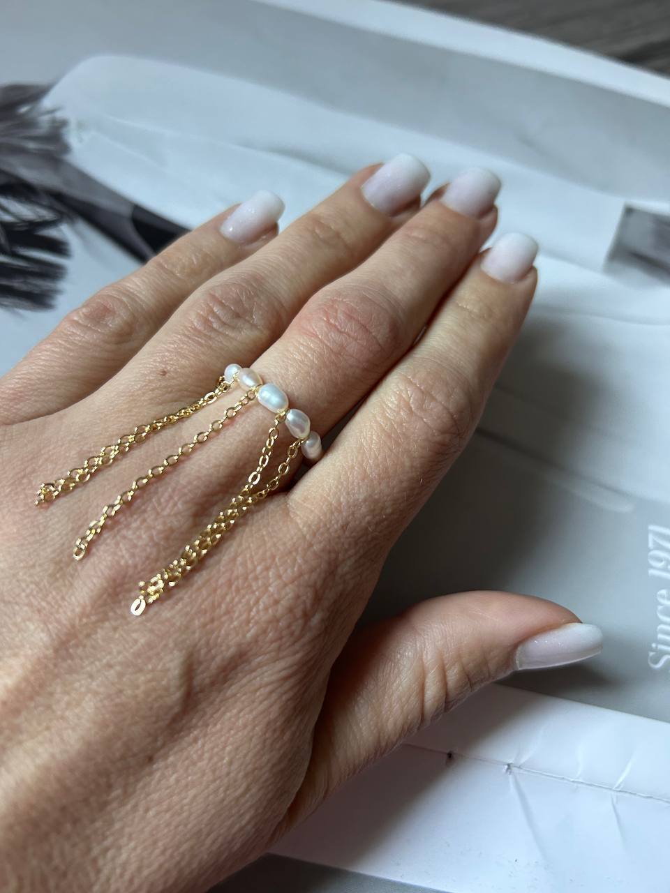 Каблучка Водоспад (золотой колір) - Зображення 4