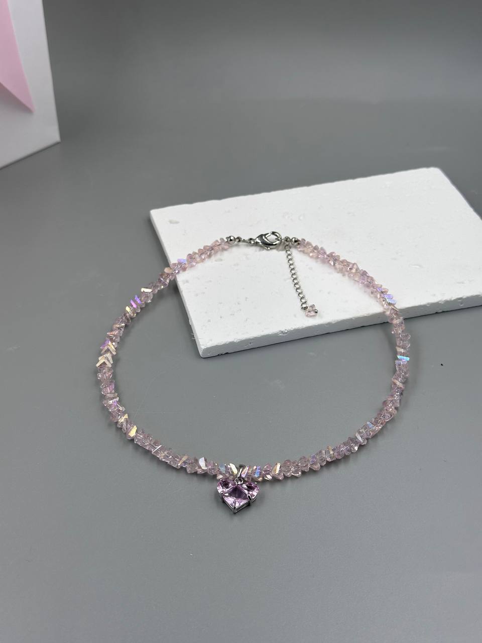 Кольє Pink Sugar (срібний колір) - Зображення 2