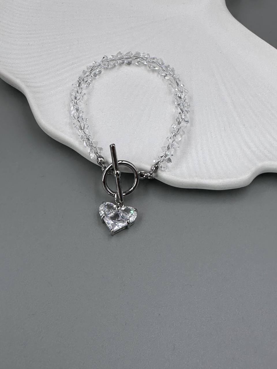 Браслет Біла Орхідея (срібний колір) - Зображення 2