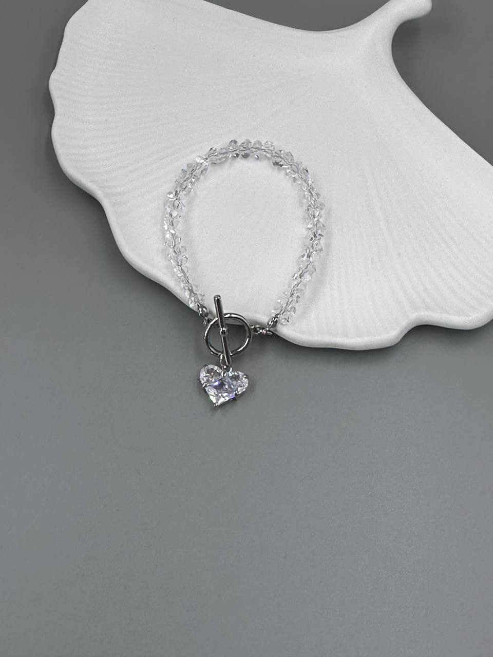 Браслет Біла Орхідея (срібний колір) - Зображення 3