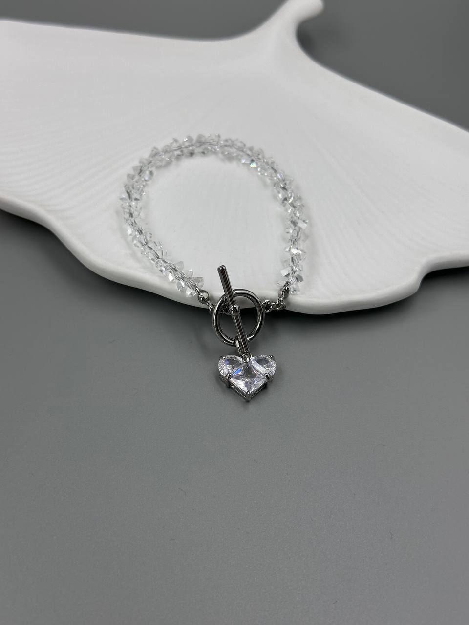 Браслет Біла Орхідея (срібний колір)