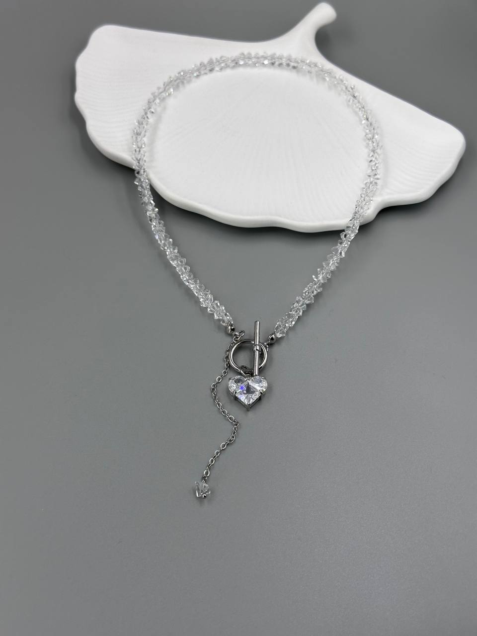 Кольє Біла Орхідея (срібний колір) - Зображення 3