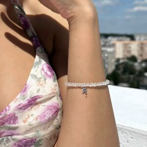Браслет Crystal Letter (срібний колір)