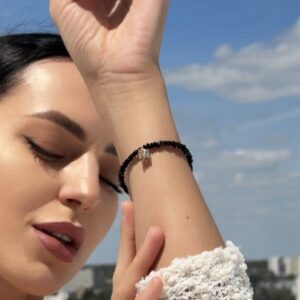Браслет Crystal Letter Black